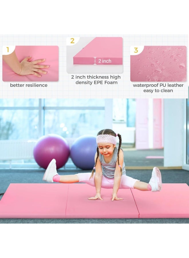 ماكس سترينث بساط جمباز وتمارين قابل للطي، مصنوع من جلد البولي يوريثان، مزود بشريط لاصق، مناسب لليوغا - Image 5